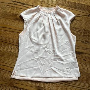 Ted Baker | Light pink shell. Pleated neckline. Size 5 US 12. Worn ~5 times